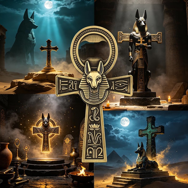 LULLEA Egyptian Anubis Bottle Opener, Mythology Gifts for Men Women