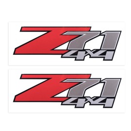 2Pcs Z71 4x4 Decals for Silverado Z71 1500 2500 Gmc Sierra Suburban Stickers (Red)