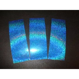 The Fishing Lure Tape Company 2" x 6" 3PK  Flasher & Spoon Holographic Super Fine Glitter Fishing Lure Tape - Florescent Light Blue