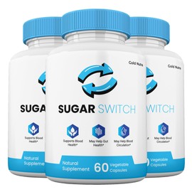 SugarSwitch Capsules, All Natural Supplement, SugarSwitch Pills, High Potency Formula Gelatin Free (3 Pack)
