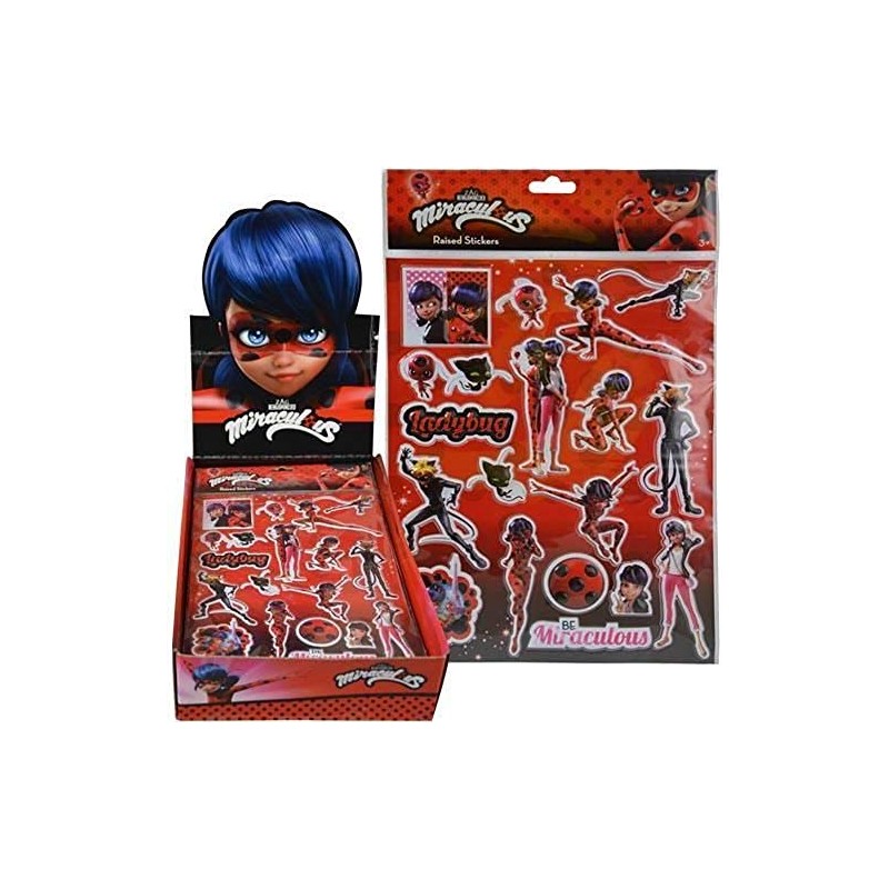 UPD LBSTIK Zag Miraculous Raised Stickers - Sheet -, Multi
