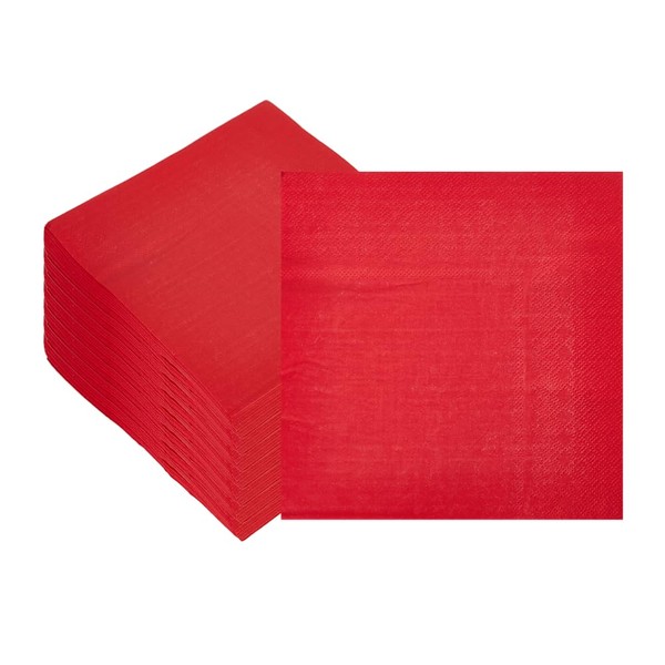 Ottin Solid Ruby Red Paper Dinner Napkins 6.5'' Disposable Luncheon