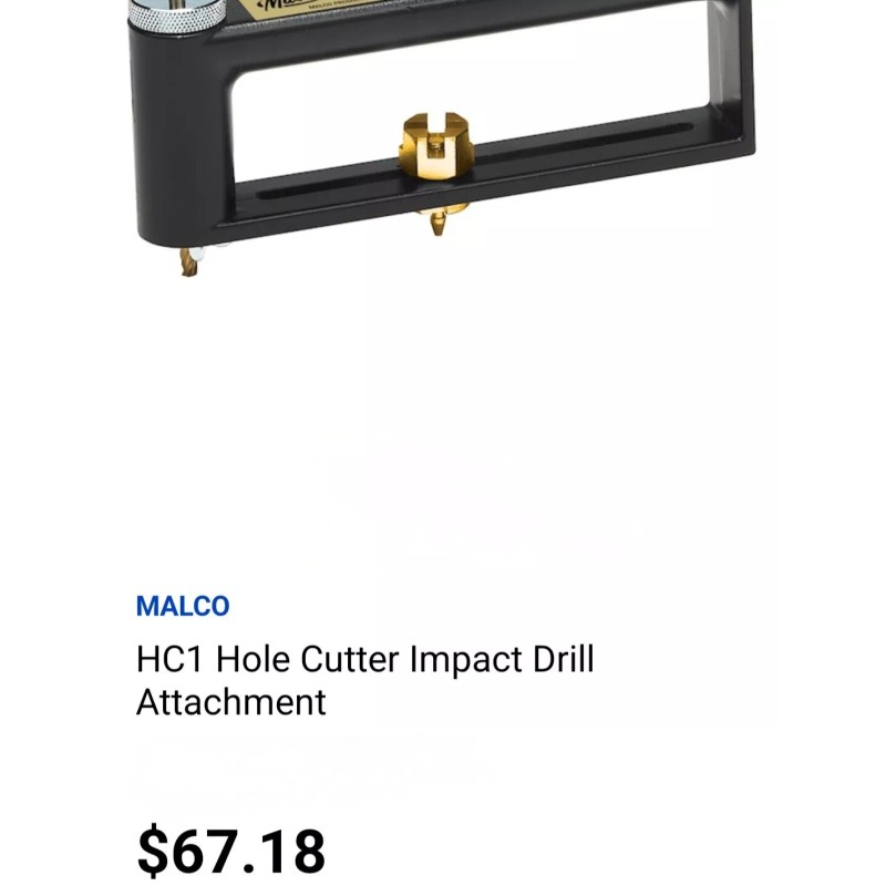 Malco HC1 2-12 In Hole Cutter For With Impacts And