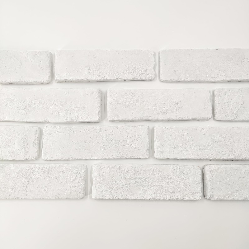 Jusmioke 40 Pcs White Thin Brick Veneers, 2.4" x 7.9"