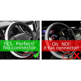 YUNZLAN Crystal Rhinestone car Steering Wheel Cover, Bling Bling Crystal Crown Leather Non-Slip Universal 15 inch/38 cm Steering Wheel Cover (Beige)