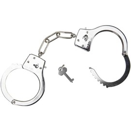 MantraRaj Metal die cast Lock and key Safety release Metal Tuff Handcuff Toy Great gift Choice For Birthdays, Holidays Or Any Party Ideal For Children To Pretend Police Play Fancy Dress