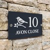 Badgemaster Modern Anthracite House Number Sign Plaque Stainless Steel Standoffs