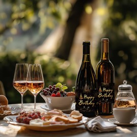 ANATTASOUL 30pcs Water Bottle Labels, Birthday with Fireworks Water Bottle Wrap Stickers for Wedding Decoration Birthday Party Supplies