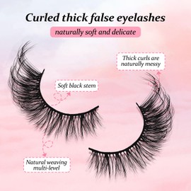 MOTIBACK Eyelashes - 7 Pairs of Realistic Manga Lashes, Soft Lashes for Everyday Use, Perfect for Cosplay and Party Looks, Russian Strip Lashes for Dramatic Eyes(Wispy)