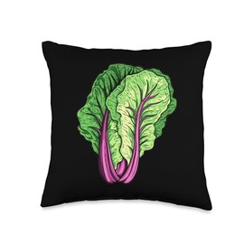 Romaine Lettuce Vaporwave Throw Pillow