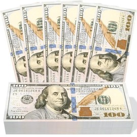 QOFIDA 100 Pcs Prop Money Play Movie for Kids Education Learning，Videos, Birthday Parties, Weddings and Holiday