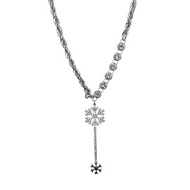 ESFRIAN Women's Necklace, Popular, Reckless, 19.7 - 2.0 inches (50 + 5 cm), Pendant, Snow, Stainless Steel, 11.6 gal (316 L), Simple Accessory, Stylish, Necklace, Chain, Hypoallergenic, Birthday Gift