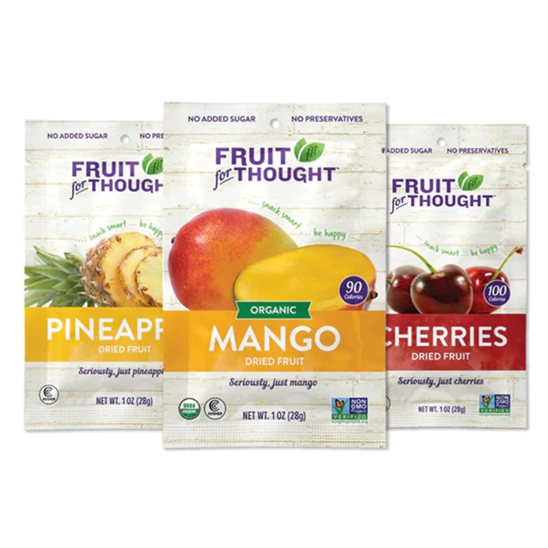 Fruit For Thought Healthy Non-GMO Dried Fruit Snacks Variety Pack,