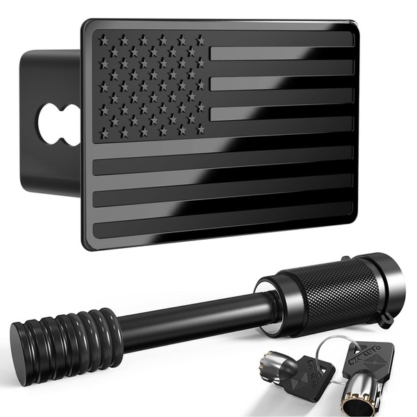 2.5 Inch American Flag Trailer Hitch Cover Plug with 5/8-Inch