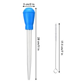 TXIN 5 Pieces 30ml/1oz Turkey Baster with 5 Cleaning Brush, Plastic Syringe Baster with Silicone Pump Head, Heat-resistant Meat Marinade Injector with Measurments for BBQ Grill Baking Kitchen Cooking