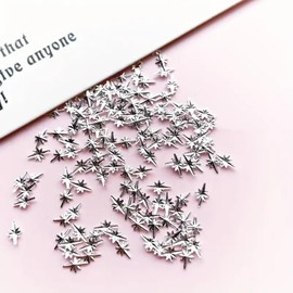 200Pcs Silver Star Nail Charms 3D Alloy Silver Star Nail Art Charms Bling Starlight Series Rivet Metallic Nail Studs Star Nail Jewelry Cute Nail Art Accessories for Women Girls Nail Art Decoration