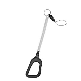 BeyonMind Key Pass Case, Lost Prevention, Expandable Strap, Carabiner Big, Drop Prevention Cord, Stainless Steel, Extra Large Carabiner, Detachable Pine Needle String, Clear (Made in Japan), clear