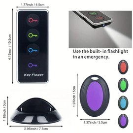 Key Finder, 1 Set Key Finder with 4 Counts Signal Receiver, Party Gift for Elder, Party Favors for Longer, Party Supplies, 2 Aaa Batteries Required