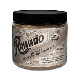 Rawmio Oat Milk Mushroom Hot Chocolate - Vegan, Kosher, Low-Fat and Gluten-Free | Pack of 1 | 8.5 oz