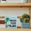 Wash Your Palms Wood Block Sign Summer Beach Bathroom Decorative