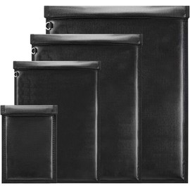 Faraday Bags EMP Proof - 4 Pack Faraday Pouch Anti-Tracking Key Fob Protector, Faraday Cage for Phones & Laptops & Tablets & Car Keys for Fireproof & Waterproof - Color: Black--4 Pack