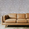 Modern Hexagon Taupe Metallic Fabric Textured Wallpaper Geometric 3D