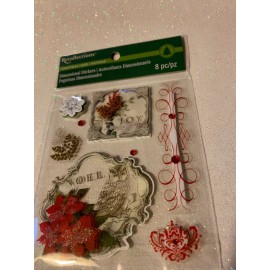 RECOLLECTIONS 3D STICKERS CHRISTMAS JOY & NOEL DIMENSIONAL STICKERS NEW