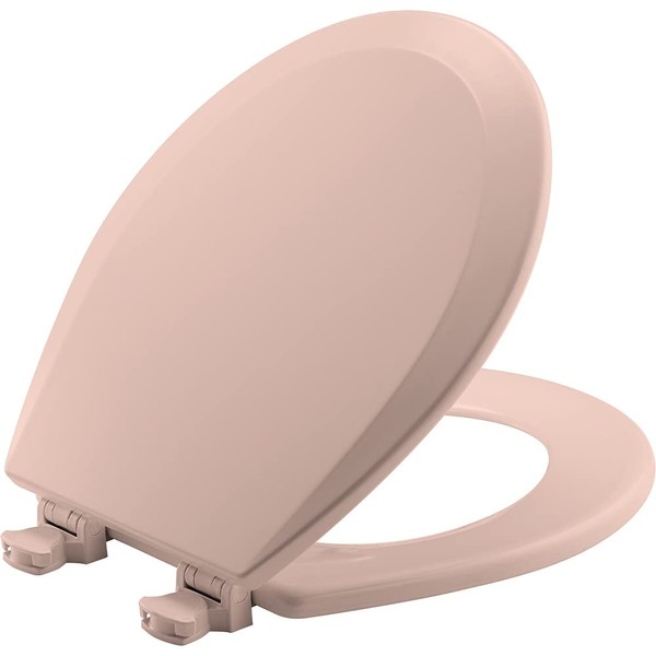 Bemis 500EC 063 Toilet Seat with Easy Clean & Change Hinges, 1 Pack Round, Venetian Pink