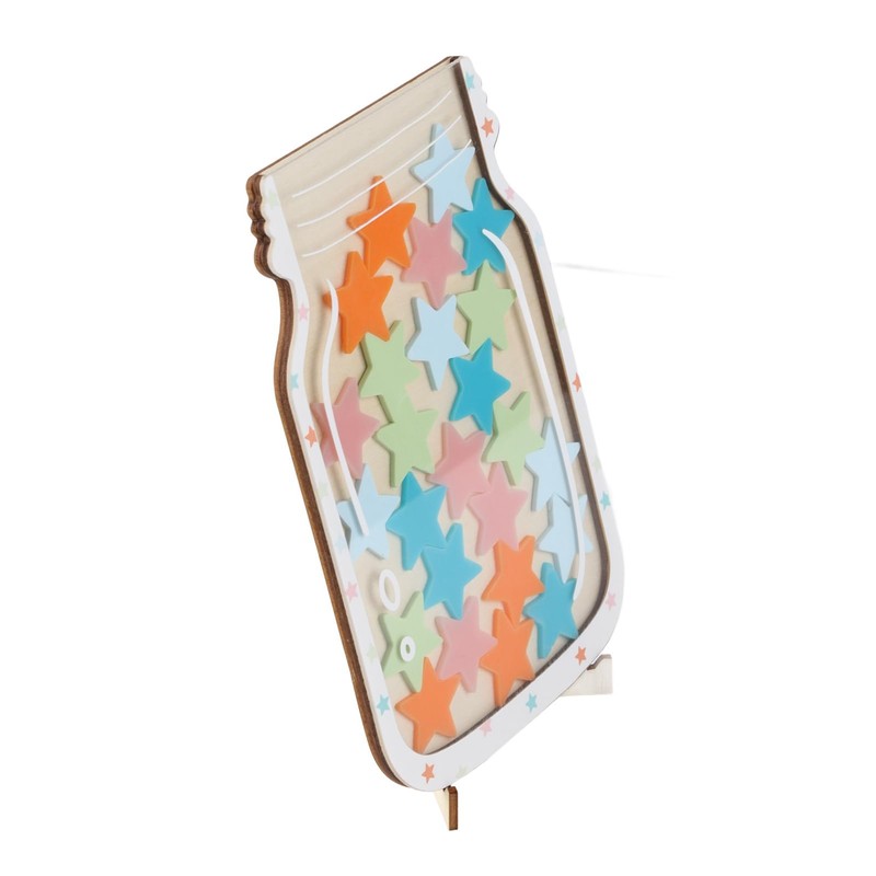 Colorful Star Reward Jar with Bracket, Routine Training Encouragement Incentive