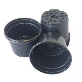 Landmark Plastics 5 inch Round Black Plastic Pots  - (5" x 3.6") flower pot Nursery Landmark - 25 pots