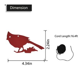 Reemplazo de viento de repuesto, vela de timbre de viento con cable de nailon de 16.4 pies, reemplazo de piezas de campana de viento de metal para campanas de viento y campanas de viento, cardenal rojo