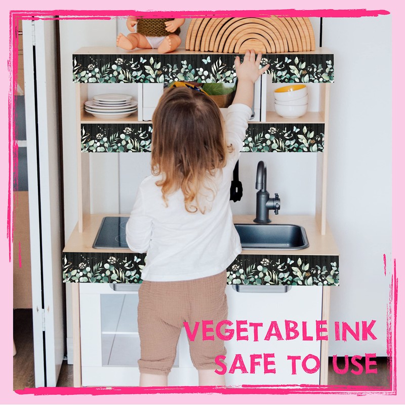 60 Feet Bulletin Board Borders, Greenery Straight Rolled Border Trim