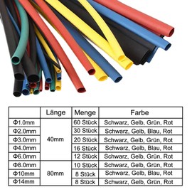 Pack of 164 Heat Shrink Tubes, EVA Material Solating Heat Shrink Tubing, Electrical Wire Cable Wrap Assortment, for Electrical Solening, Cable Repairs and Wire Connections
