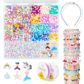 snookids Beads for Bracelets Craft Set Children from 6 Years Beads for Threading Bracelets DIY Gift Girls 5 6 7 8 9 Years, Crafts Girls 6 8 Years