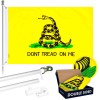 G128 5 Feet Tangle Free Spinning Flagpole (Silver) Gadsden Flag