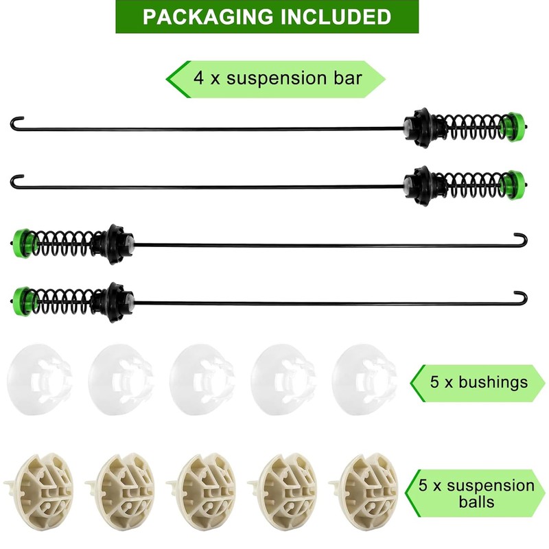 Suspension Rod Kit for May.tag MVWC565FW2 MVWC565FW1 MVWX655DW1 MVWX655DW2 Bravos