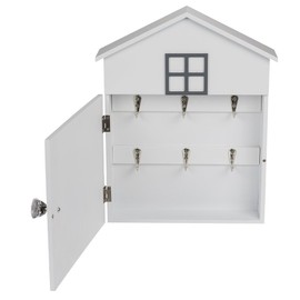 Out of the blue Wooden Key Box, White - 24 x 6 x 29.5 cm