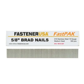 5/8" BRAD NAILS 18GA 316SS 500ct | MB18-58F