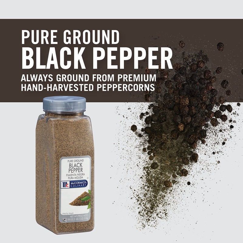 McCormick Culinary Pure Ground Black Pepper, 18 oz - One