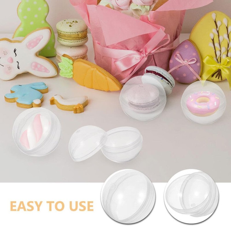 Alipis Clear Plastic Fillable Ornaments Balls 50pcs 38MM DIY Easter