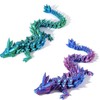 AHEJIOO Pack of 2 Crystal Dragon Figure Decor, 3D Printed