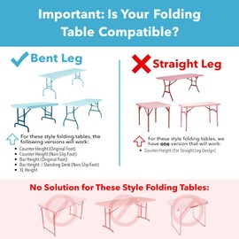Lift Your Table® Folding Table Risers - Bar Height (Original Foot) - Made in The USA, Durable, Sturdy, Portable, Easy-to-Use Extensions Raise Bent Leg Folding Tables (Set of 4)