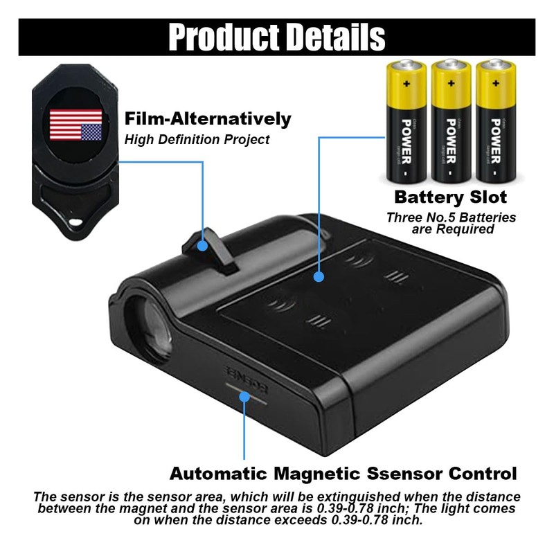 Car Door Lights Logo Projector, Wireless Car Door Logo Light,