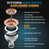 BOTEMY B9173 Kitchen Sink Drain Assembly 3-1/2 inch with Removable