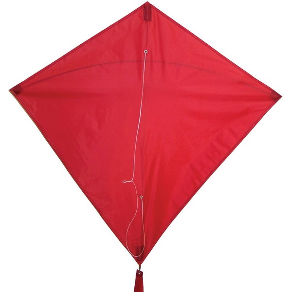 In the Breeze Red 30 Inch Diamond Kite - Single Line - Ripstop Fabric - Includes Kite Line and Bag - Great Entry Level Kite