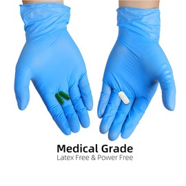 INTCO Basic Medical Synmax Vinyl Exam Gloves,Disposable Gloves - Latex-Free & Powder-Free for Medical,Cleaning,Food Safe - Medium, BMPF-3002(Case of 1000,Blue)