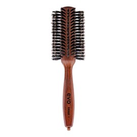 Evo bruce bristle radial brush, 28 mm, small styling brush with natural boar bristles, hair brush for women, women and men, made of certified wood