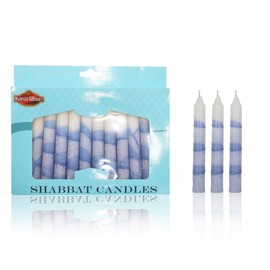 Majestic Giftware 12-Pack Shabbat Candles - (SHC5) | 5.5 Inch Dripless Handcrafted Traditional Shabbos Candles | Premium Quality Wax | Fits Standard Candle Holders (Tree Blue)