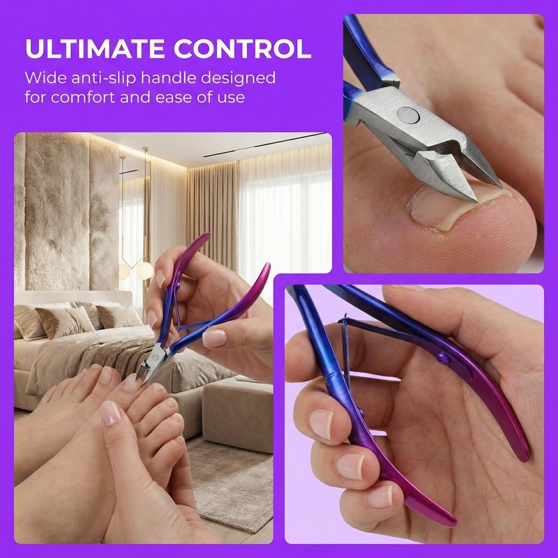 FooYee Nail Clippers, Precision Stainless Steel Toe Nail Clippers for