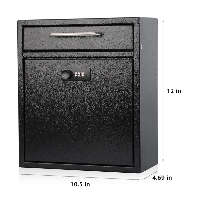 KYODOLED Steel Combination Lock Mail Boxes Outdoor,Locking Wall Mount Mailbox,Security